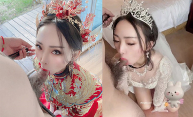 勁爆反差性感尤物『兔兔』及其閨蜜 VIP群 秀禾群婚紗露臉口交啪啪，唯美性感婚紗新娘超級反差 完整版福利③ (2)